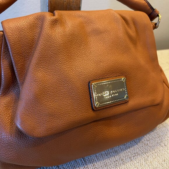 MARC BY MARC JACOBS Orange Leather Satchel Shiny Classic Q Lil Ukita - Picture 4 of 9